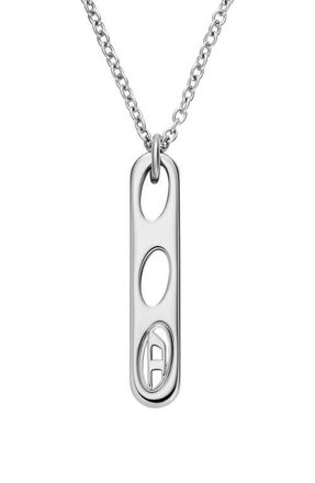 Diesel Oval D Bar Pendant Necklace in Silver at Nordstrom