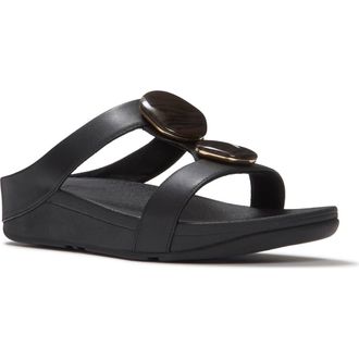 FitFlop Fino Marbled-Stone Slides in Black at Nordstrom, Size 10