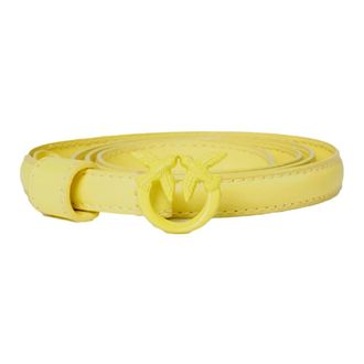 Pinko Love Berry Riem Block Color Geel - Dames - Riemen - Geel - XS - Leer - Accessoires