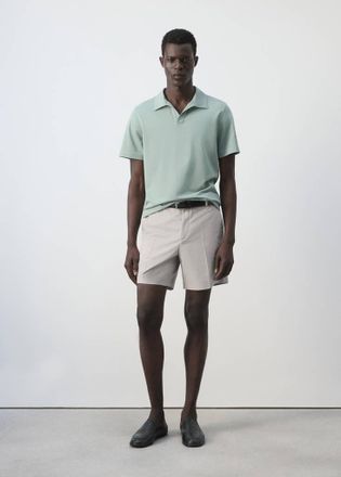 Mango Bermuda slim-fit cotone lyocell grigio ghiaccio - Uomo - 46 - MANGO MAN