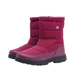 Generic Mens Snow Boots Fur Lined Winter Warm Mid Calf Boot Waterproof Thick Bottom Casual Shoe Flat Bottom Anti-Slip Walking Boot Lightweight Slip On Outdoor