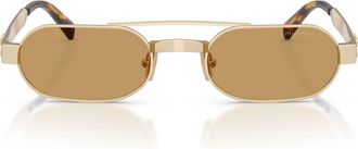Miu Miu 0mu B52s Rectangular Gold Metal Frame Sunglasses