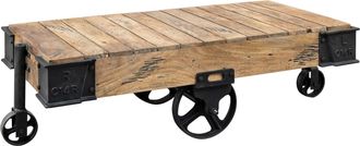 Massivmoebel24 Tavolino Da Salotto In Legno Di Mango 120x60x43 Mango Naturale Laccato Railway 160