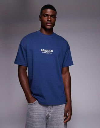 Barbour Formula - T-shirt oversize blu insignia