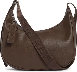 Baggu Medium Recycled Leather Crescent Shoulder Bag in Brown at Nordstrom Rack