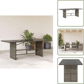vidaXL Tavolo da giardino grigio - vidaXL Tavolo da Giardino Piano in Vetro Grigio 190x80x74cm Polyrattan - Tavolo da giardino esterno