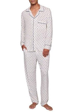 Eberjey William Print Stretch Tencel Modal Long Pajamas in Hannukah Glow Nouvea at Nordstrom Rack, Size Small