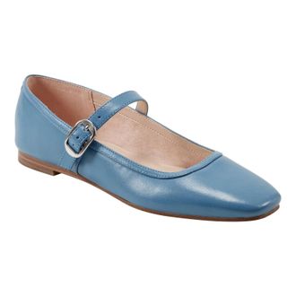 Marc Fisher LTD Mlgarissa Flat Womens Blue Leather Mary Jane Shoes Hawk2895