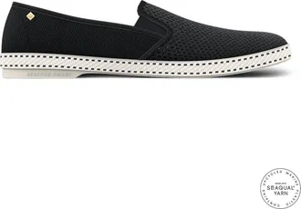 Rivieras Shoes Classic Cotton Canvas Slip-On Loafer with Laces in Black/grey at Nordstrom, Size 38