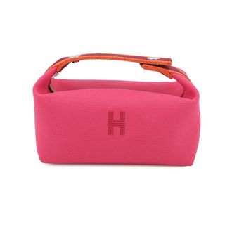 Herm&egrave;s Silver Canvas Pouch (Pre-Owned)