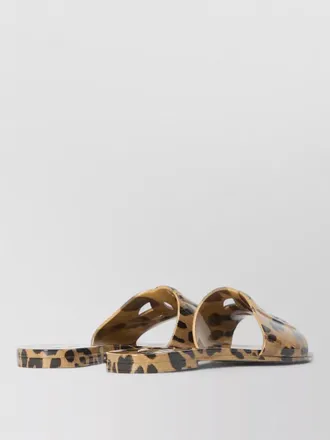 Dolce & Gabbana beachwear slides leopard pattern dg detail
