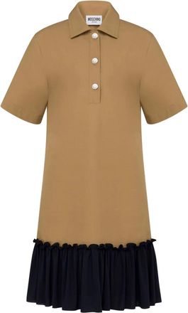 Moschino Abito corto in cotone - Marrone