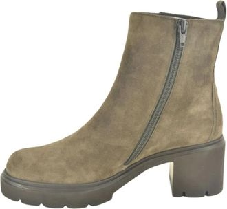 Gabor Bruin Su&egrave;de Bootje DH. 5cm - Dames - Laarzen met Hak - Bruin - 36 1/2 EU - Su&egrave;de - Schoenen