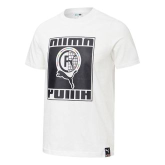 Puma Intl Tee Subject Printing Round Neck Short Sleeve White 532274-02