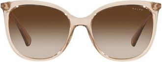 Ralph Lauren 56mm Gradient Butterfly Sunglasses in Transparent Brown /Brown at Nordstrom