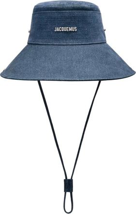 Jacquemus Accessories, female, Blue, 58 CM, Blue Brim Tie Fastening Cap
