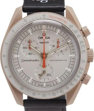 Omega Pre-owned Watches, male, Beige, Size: ONE SIZE Pre-owned MoonSwatch Mission to Jupiter Ceramic Quartz Chronograph