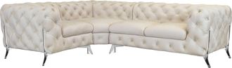 HOME AFFAIRE Chesterfield-Sofa »Amaury L-Form« moderne Chersterfield-Optik, Breite 262 cm, Fussfarbe wählbar