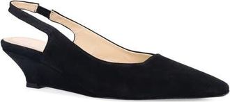 Ron White Bryne Pointed Toe Slingback Pump in Onyx at Nordstrom, Size 37.5