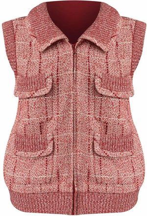 Chanel Burgundy Linen Gilet Size S