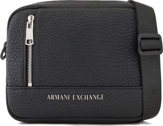A|X Armani Exchange Metalen Logo Camera Hoes - Heren - Schoudertassen - Zwart - ONE Size - Polyester - Tassen