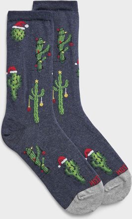 Hot Sox Womens Festive cactus socks Christmas Collection