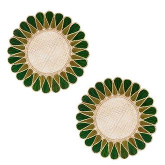 Coro Cora Drops Placemat - Set of 2 in Dark Green/olive at Nordstrom