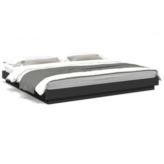 Berkfield Home Bed Frame with LED Lights without Mattress Black 180x200cm | Size: Super King