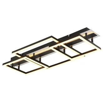 Globo Lighting Lampada Da Soffitto Lampada Da Soggiorno A Led In Metallo Nero Rettangolare L 70 Cm