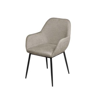 Koketto Home Silla tapizada taupe con reposabrazos y patas negras