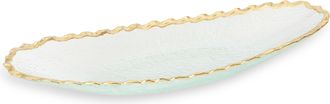 Classic Touch Glass Oval Tray with Gold Edge 15L 5.25W