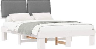 vidaXL Estructura De Cama Con Cabecera Tapizada Gris Claro Vidaxl