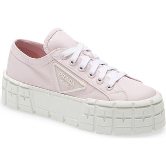 Prada Double Wheel Platform Sneaker in Alabastro at Nordstrom, Size 8.5Us