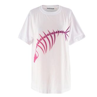 Katie Eary Oversized Ombre Fish Skeleton Tshirt Size XL