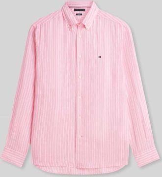 Tommy Hilfiger Regular Fit Freizeithemd aus reinem Leinen in Rosa, Gr&ouml;&szlig;e XXL
