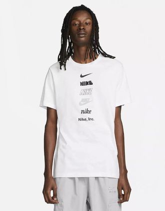 Nike Mens Nike Multi Stack Club T-Shirt White - Size: 40