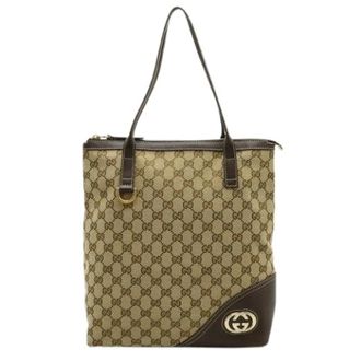Gucci Pre-owned Tote Bags, female, Brown, Size: ONE SIZE Pre-owned GG Canvas Tote Bag