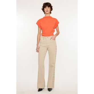 Kancan Gracelyn High Rise Wide Flare Jeans in Ecru at Nordstrom, Size 27