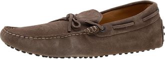 Tod's Tods Brown Suede Bow Slip On Loafers