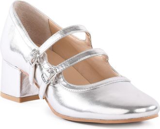 Seychelles Gatsby Mary Jane Pump in Silver Vegan Leather at Nordstrom Rack, Size 7.5