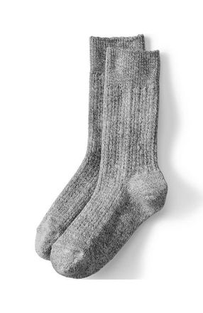 Lands End Marl Crew Camp Socks in Black at Nordstrom, Size Large