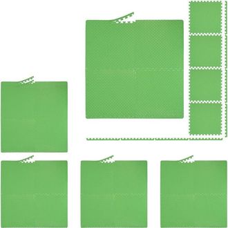 Relaxdays Relaxdays Floor Mat, 24 Protective Mats For Sports & Fitness Equipment, Bordered, EVA, Surface 9 m&sup2;, WxD 60x60 cm, Green
