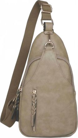 Jen & Co. The Nikki Compartment Sling Bag In Light Olive