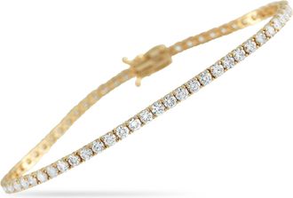 Luxury Bazaar 14K Yellow Gold 4.50ct Lab-Grown Diamond Tennis Bracelet LG16-123125