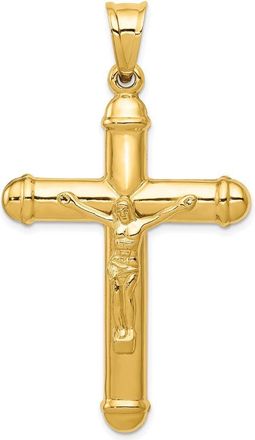 Diamond2Deal 14k Yellow Gold Reversible Crucifix Pendant