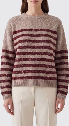Brunello Cucinelli Maglia girocollo a righe in misto cashmere e lana con lurex