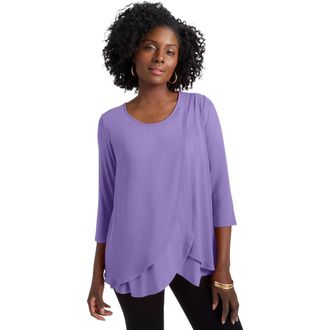 Jessica London Double Layer Tunic in Vintage Lavender at Nordstrom, Size 12