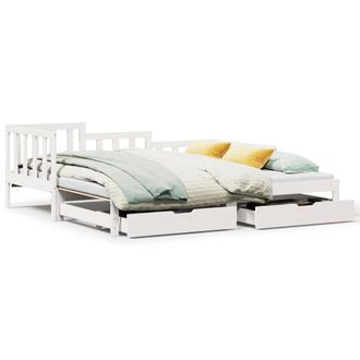 Berkfield Home Daybed with Trundle & Drawers without Mattress White 90x190 cm Single
