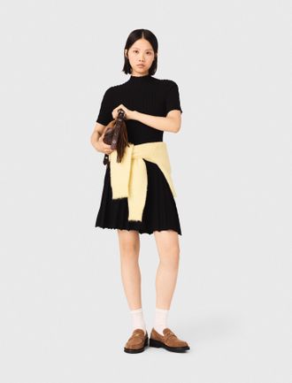 Maje Short Knit Dress - Black - Maje