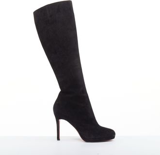 Christian Louboutin veau velour suede platform boots
